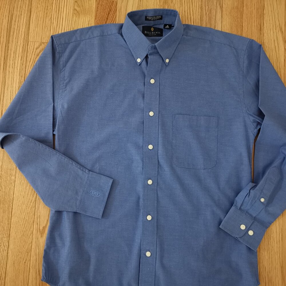 NWOT Bill Blass Premium Men Wrinkle Free Pinpoint Dress Shirts Button Down